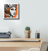 Artistic Aptitude canvas in a bright, modern living room.